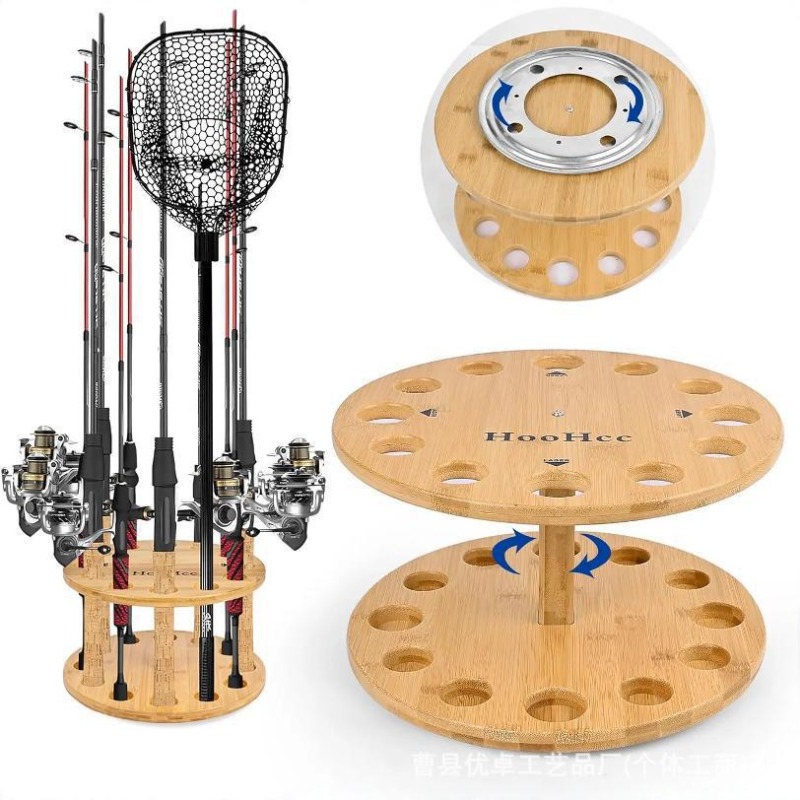 Round Solid Wood Fishing Rod S - Fishing Equipment Holder ulasan dan harga