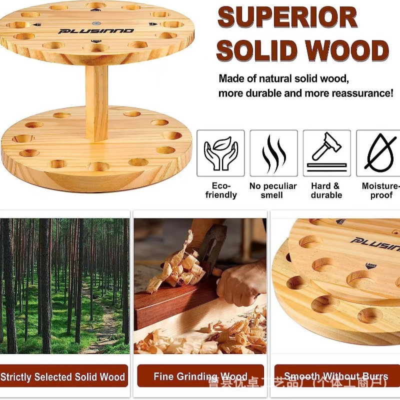 Round Solid Wood Fishing Rod S - Fishing Equipment Holder ulasan dan harga
