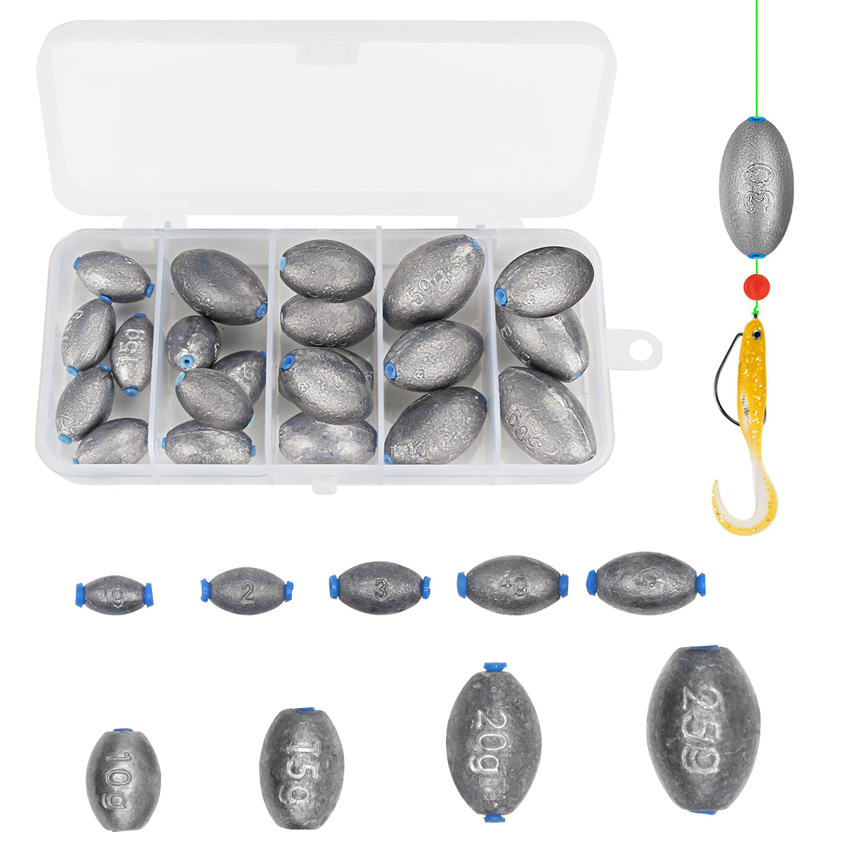 Egg Fishing Sinkers Weights As - Bass Fishing Lure ulasan dan harga