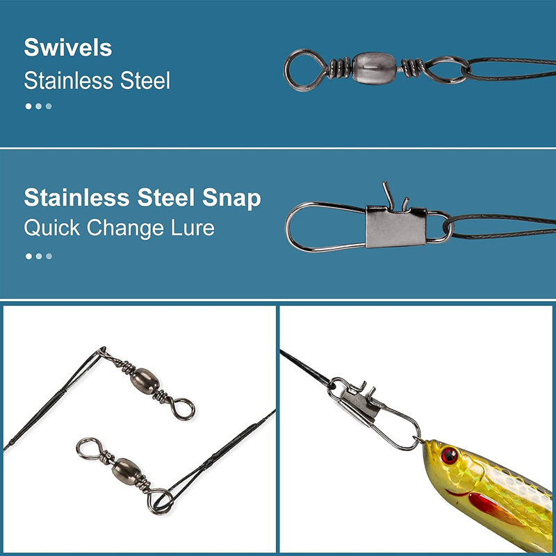 Stainless Steel Wire Trace Lea - Bass Fishing Lure ulasan dan harga
